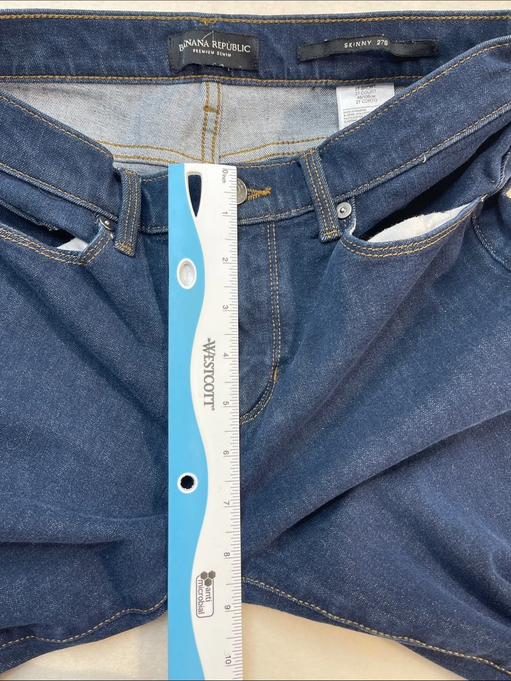 Banana Republic Dark Blue Denim Jeans SKINNY SIZE 27 SHORT WOMENS